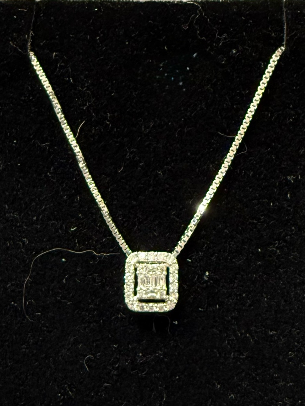 Bony Levy 18K White Gold Diamond Rectangle Pendant Necklace